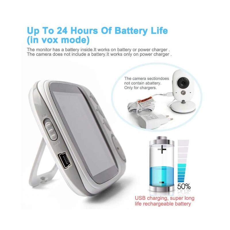 Upptäck modern teknik med VB603 Video Baby Monitor 24G för barnövervakning tvåvägsljud infraröd nattvision