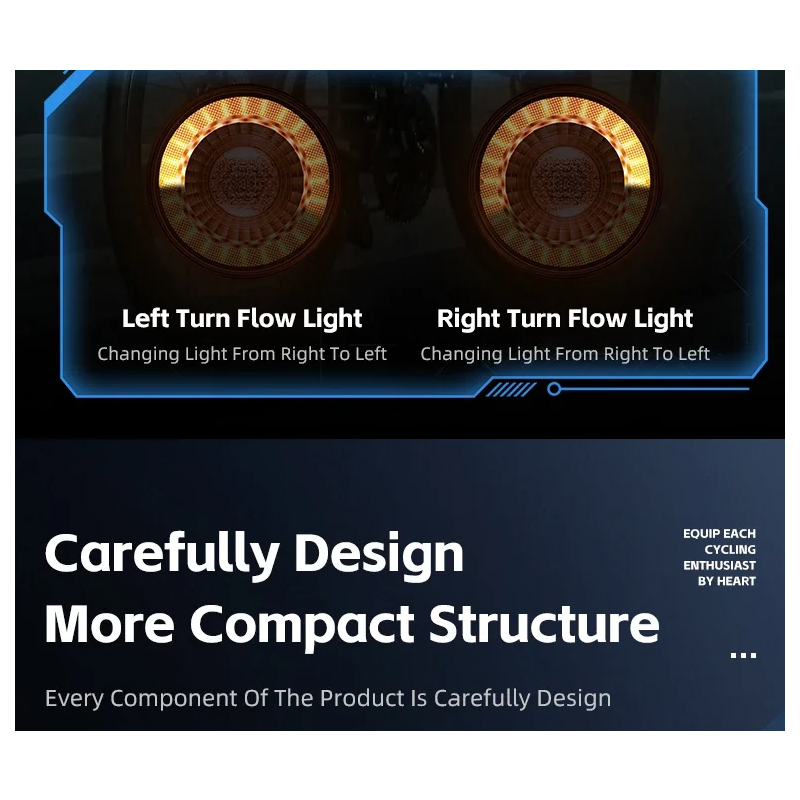 Mångsidigt cykelbakljus med smart bromssensor trådlös fjärrkontroll och färgglatt cykelsäkerhetsljus