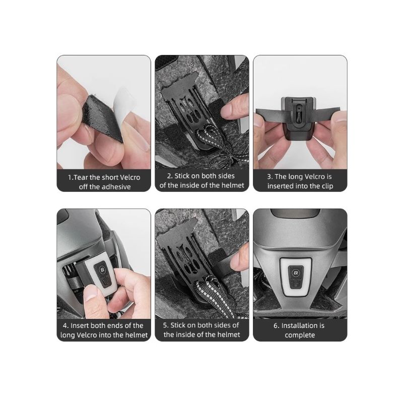 ROCKBROS Cykelhjälm med LED-ljus Uppladdningsbar hjälm Reflekterande yta Ultralätt design Säkerhet Cykling