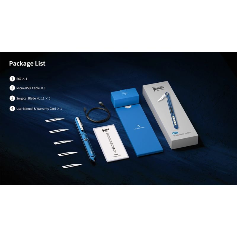 Wuben E62 bästa multifunktionell penna ljus 130 lumen LED ficklampa kompakt portabel lång drifttid