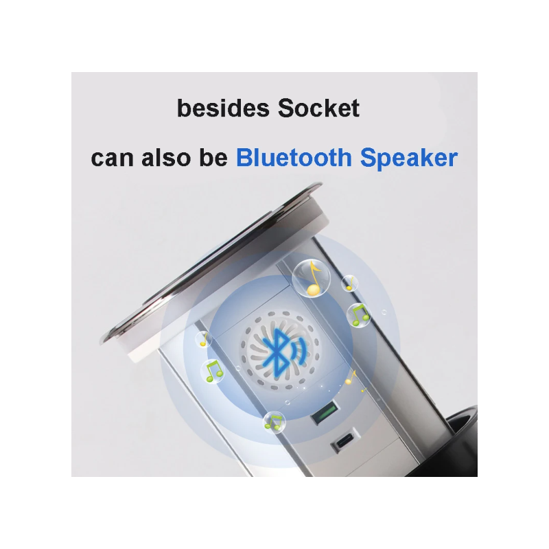 VENSTPOW Elektriska Lyftuttag Gömda Bordsskiva Uttag med USB Trådlös Laddning för Smart Strömtillgång