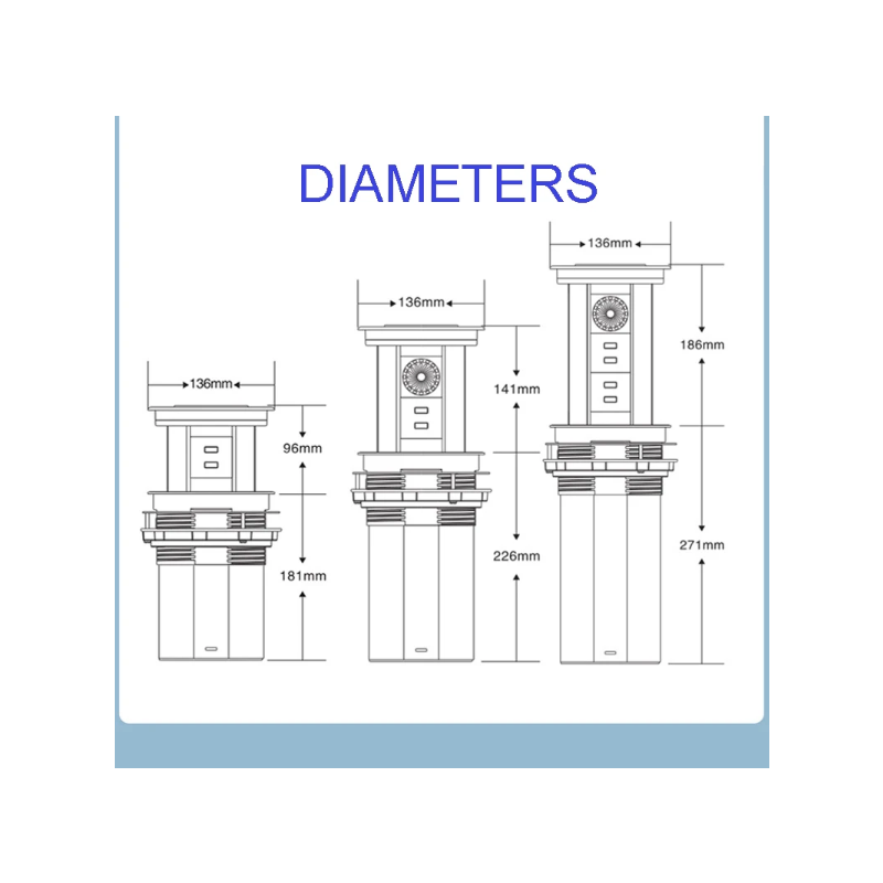 VENSTPOW Elektriska Lyftuttag Gömda Bordsskiva Uttag med USB Trådlös Laddning för Smart Strömtillgång