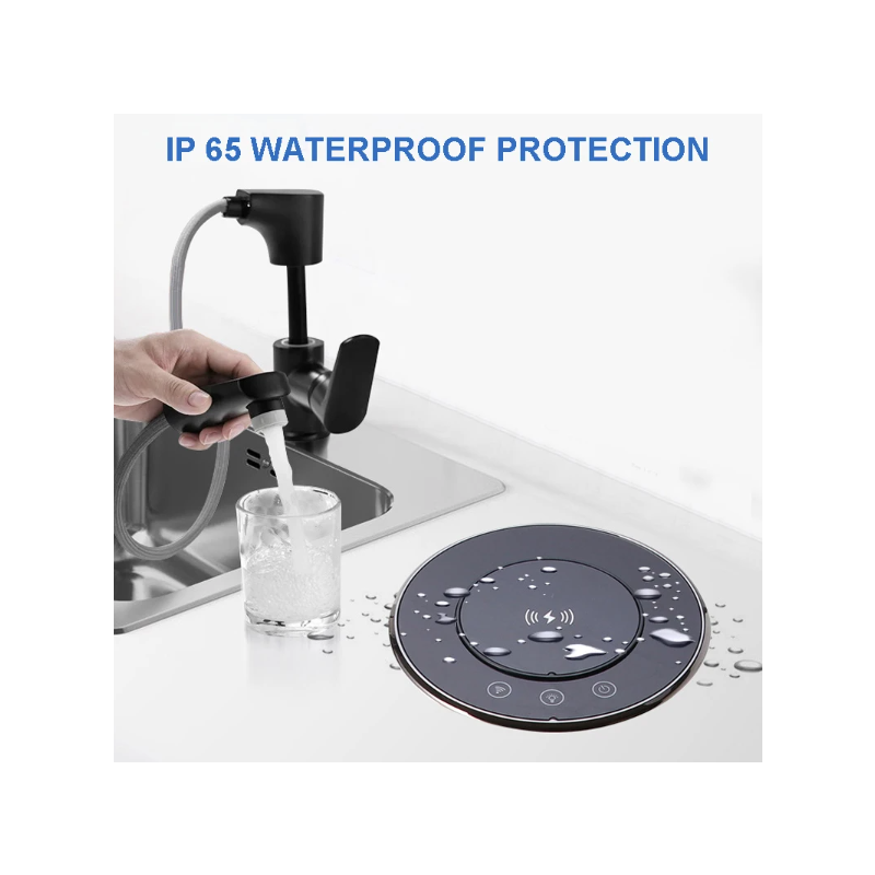 VENSTPOW Elektriska Lyftuttag Gömda Bordsskiva Uttag med USB Trådlös Laddning för Smart Strömtillgång