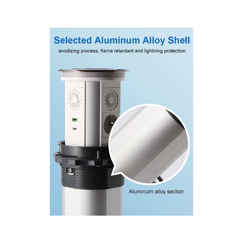 VENSTPOW Elektriska Lyftuttag Gömda Bordsskiva Uttag med USB Trådlös Laddning för Smart Strömtillgång