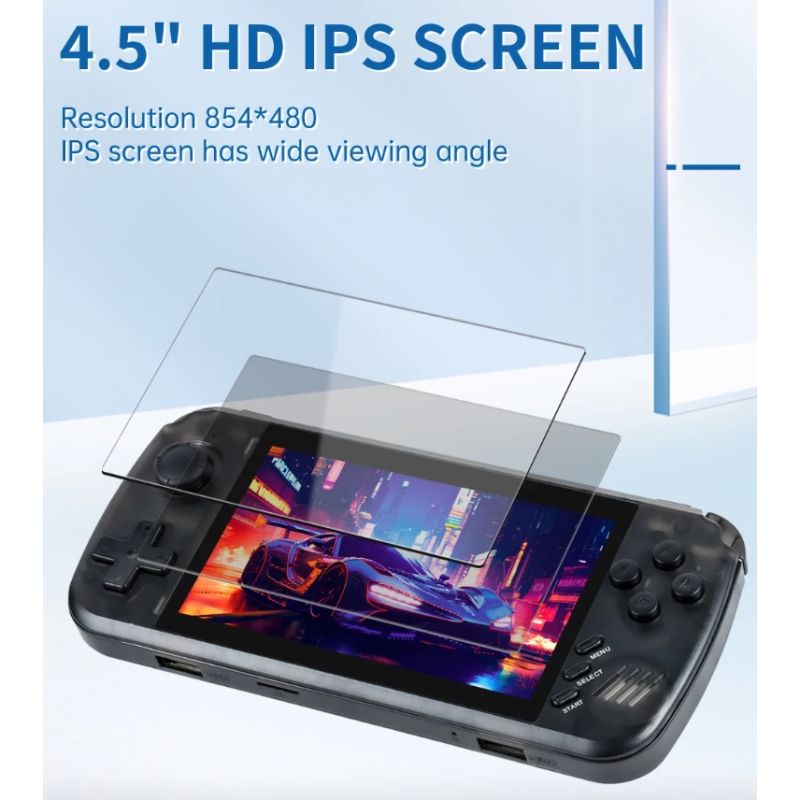 POWKIDDY X39pro handhållen videospelkonsol med 4,5-tums IPS-skärm PS1-stöd och trådbundna kontroller retrospel