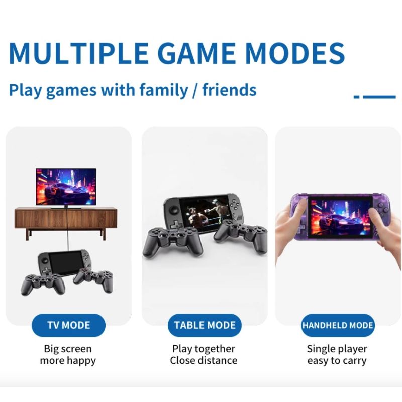 POWKIDDY X39pro handhållen videospelkonsol med 4,5-tums IPS-skärm PS1-stöd och trådbundna kontroller retrospel