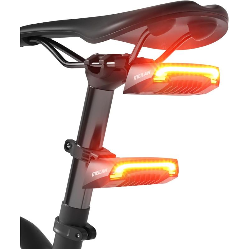 Meilan X5 Smart Cykelbaklampa med Blinkers, Automatisk Bromslampa | USB-uppladdningsbar för cykelsäkerhet