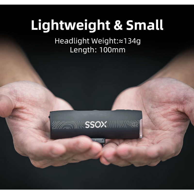 XOSS XL-1200 cykelstrålkastare 1200 lumen hållbar uppladdningsbar framlampa med Type-C laddning sex lägen