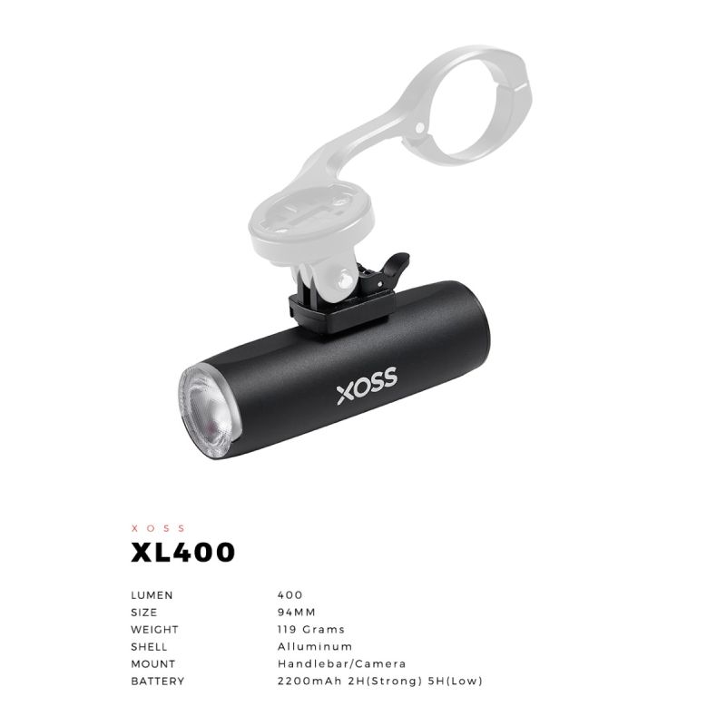 XOSS XL-400 Cykelljus 400 Lumen Vattentät USB Uppladdningsbar Förbättrad Synlighet Belysningslägen