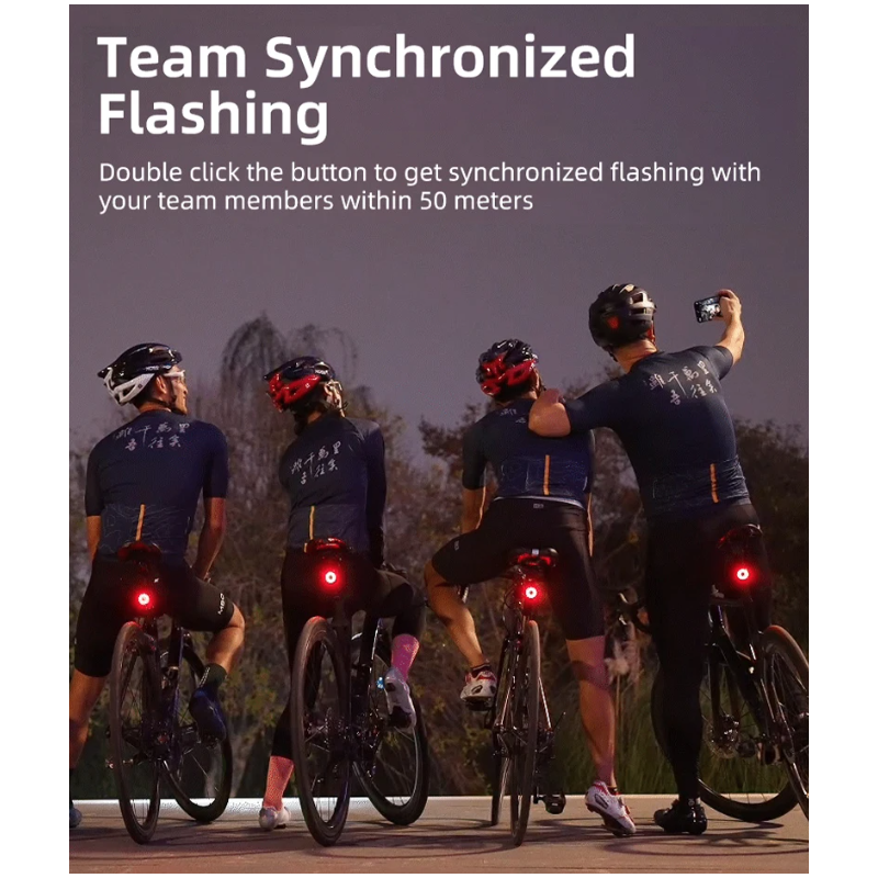 XOSS XR Pro Cykelbakljus med Smart Bromsdetektering Vattentät LED-laddning för Optimal Cykel Säkerhet