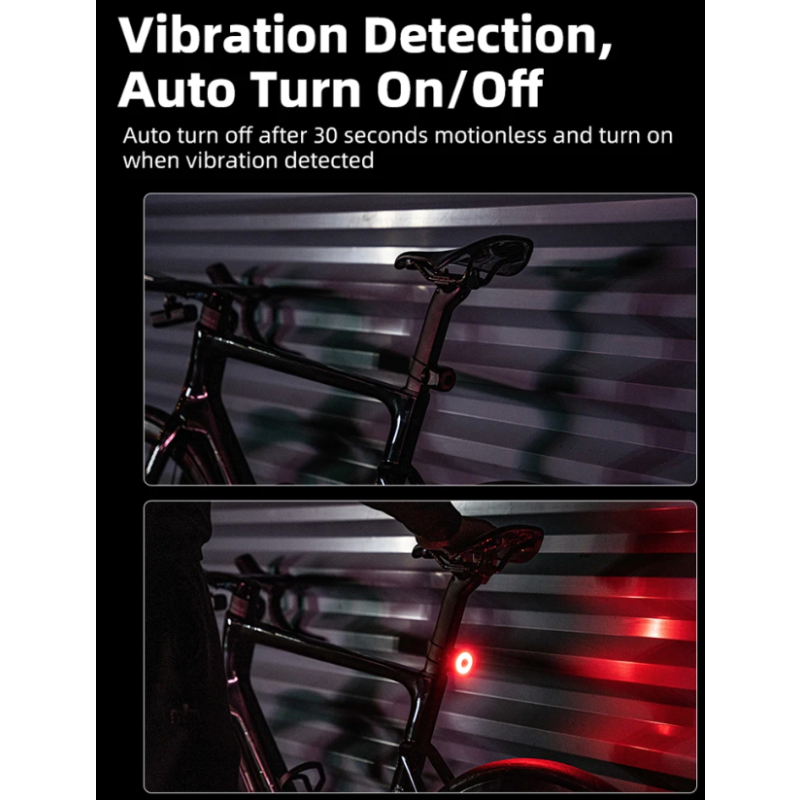 XOSS XR Pro Cykelbakljus med Smart Bromsdetektering Vattentät LED-laddning för Optimal Cykel Säkerhet