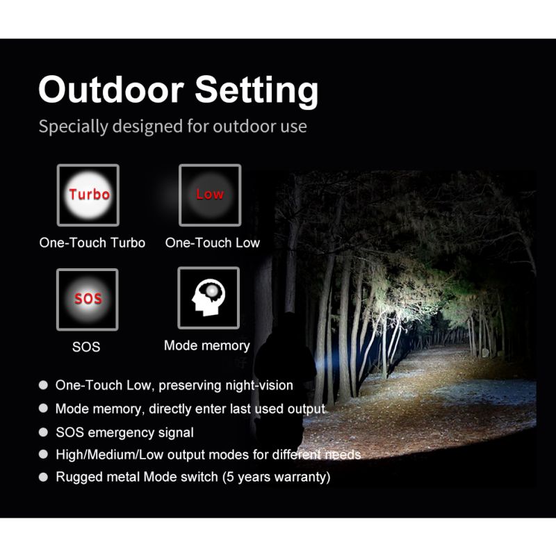 Klarus XT21X Pro XHP70.2 LED ficklampa 4400 lumen högpresterande mångsidig utomhus- och taktisk ficklampa