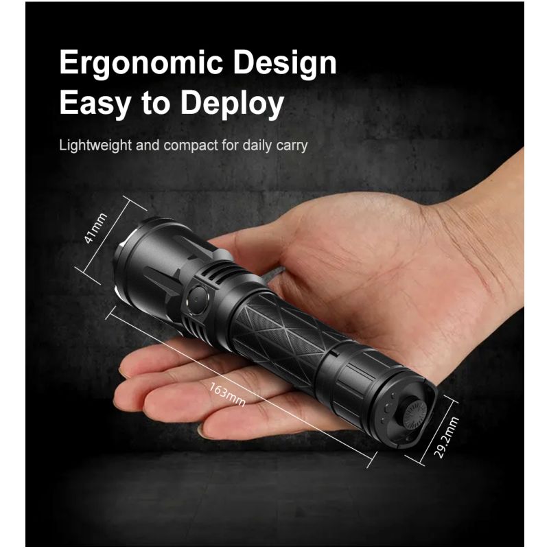 Klarus XT21X Pro XHP70.2 LED ficklampa 4400 lumen högpresterande mångsidig utomhus- och taktisk ficklampa