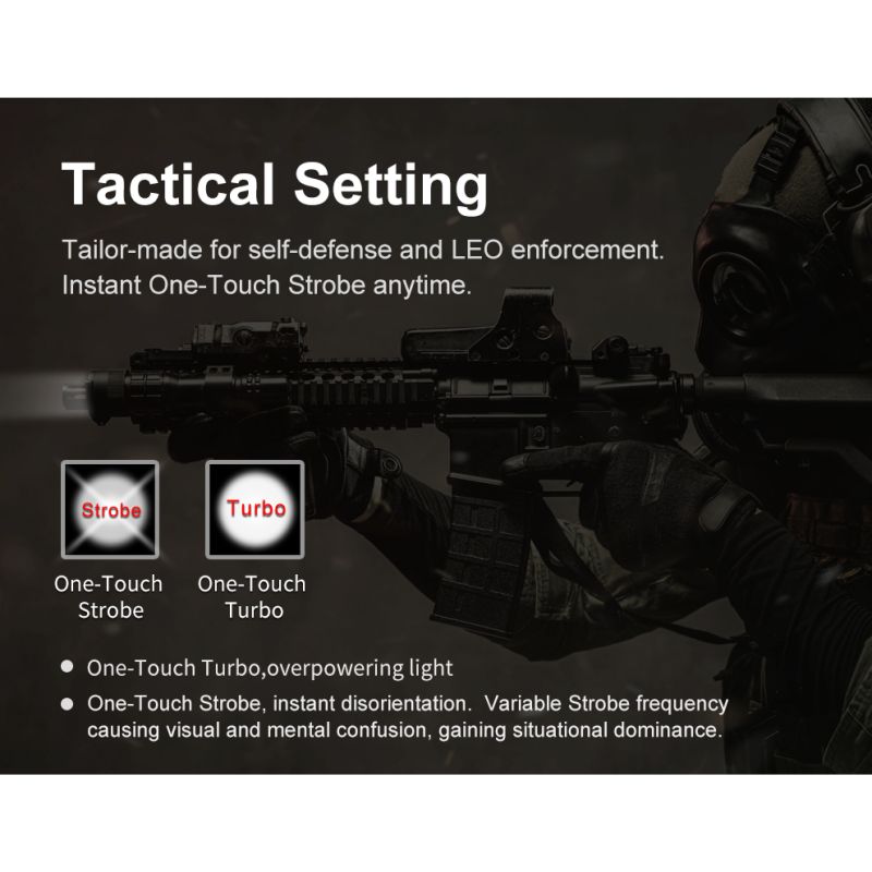 Klarus XT21X Pro XHP70.2 LED ficklampa 4400 lumen högpresterande mångsidig utomhus- och taktisk ficklampa