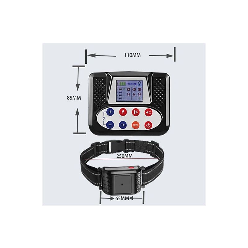 Trådlöst Elektroniskt Stängsel Smart Hundträningsenhet med Färgskärm 2-i-1 Anti-Skällande Elektrisk Stötkrage