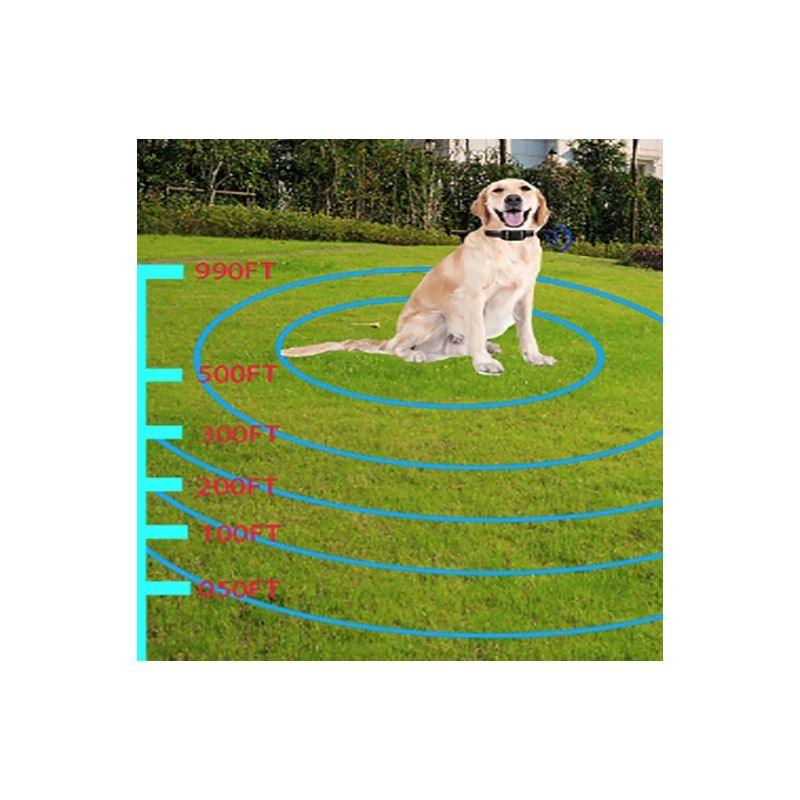 Trådlöst Elektroniskt Stängsel Smart Hundträningsenhet med Färgskärm 2-i-1 Anti-Skällande Elektrisk Stötkrage