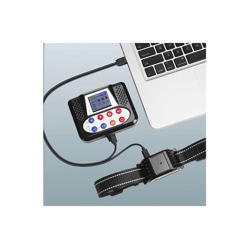 Trådlöst Elektroniskt Stängsel Smart Hundträningsenhet med Färgskärm 2-i-1 Anti-Skällande Elektrisk Stötkrage