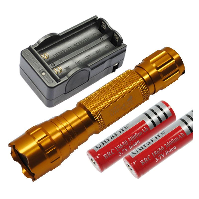 Upptäck Multi Color Välj UltraFire 501B LED-ficklampa 1300 Lumen 5 lägen camping vandring aluminium design