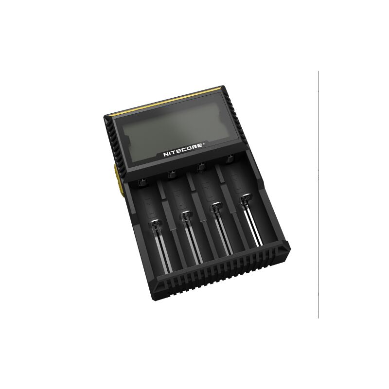 Nitecore D4 Digicharger LCD-skärm avancerad batteriladdare för Li-ion 18650 och NiMH med säkerhetsfunktioner
