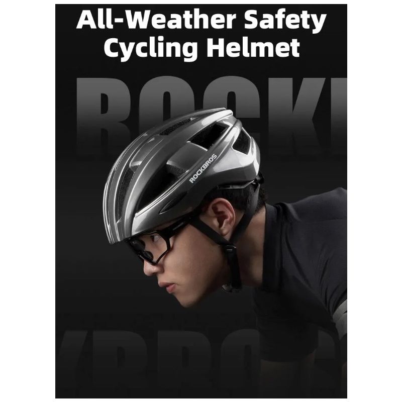 ROCKBROS Cykelhjälm LED-bakljus Uppladdningsbar Lättvikt MTB-hjälm för Säker Cykelsemester och Stadscykling
