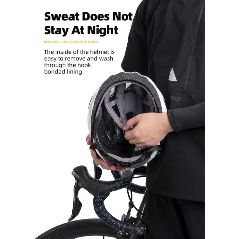 ROCKBROS Cykelhjälm LED-bakljus Uppladdningsbar Lättvikt MTB-hjälm för Säker Cykelsemester och Stadscykling