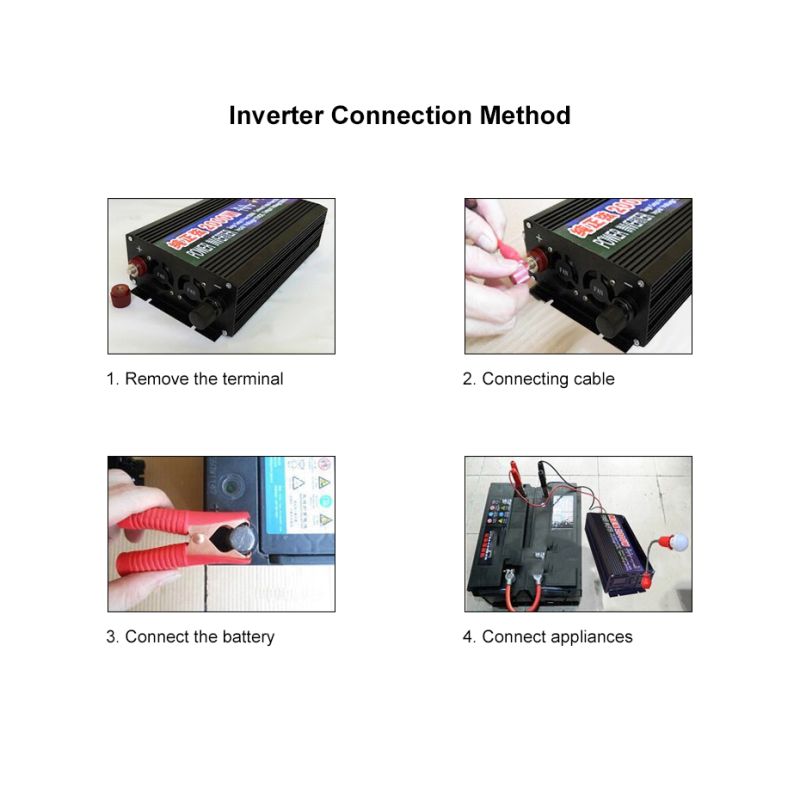 Ren sinusvåg omvandlare 2000W 3000W 4000W med LED display för känsliga enheter solenergi bil omvandlare