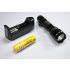 Ultrafire WF-502B LED-ficklampa svart kompakt design 1300 lumen laddningsbart 18650-batteri med laddare camping