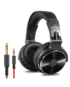 Oneodio Pro-10 Wired Professional Studio Pro DJ-hörlurar med mikrofon över örat HiFi-monitor Musikheadset hörlurar för telefon PC-Svart