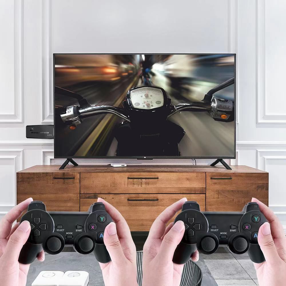 Videospelkonsol 2.4G Dubbel Trådlös Handkontroll Game Stick 4K 10,000 Retrospel 64GB Julklapp Spelnostalgi