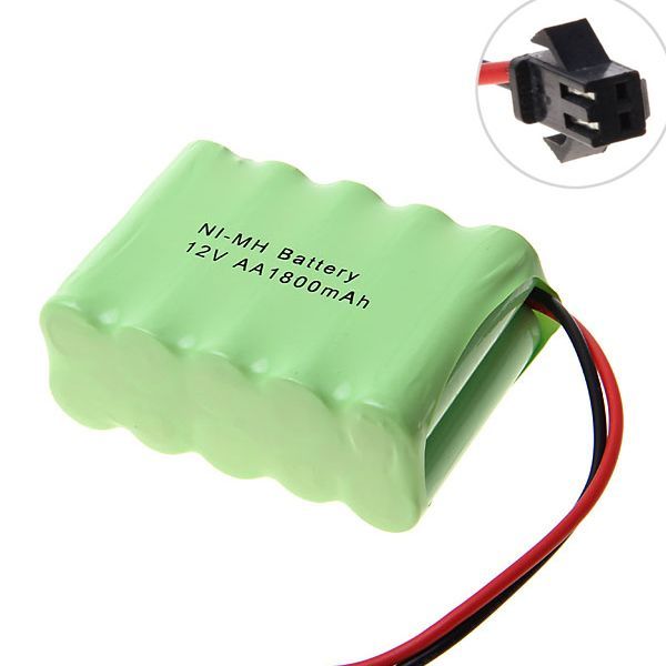 Miljövänligt 12V AA 1800mAh Ni-MH SM-kontakt laddningsbart batteripaket för leksaker och gadgets - högpresterande kapacitet