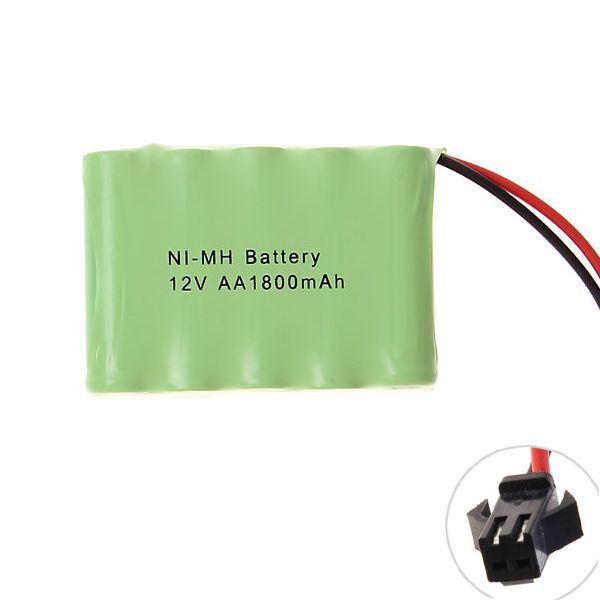 Miljövänligt 12V AA 1800mAh Ni-MH SM-kontakt laddningsbart batteripaket för leksaker och gadgets - högpresterande kapacitet