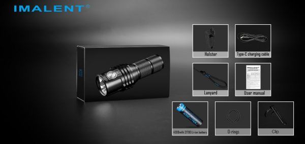 IMALENT MS03 XHP70 EDC Ficklampa 13000 Lumen med 324 Meters Räckvidd Lättvikt Hållbar för Utomhusäventyr