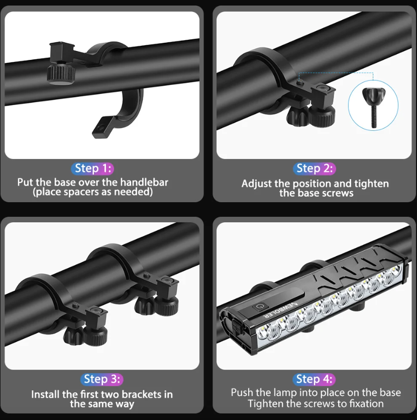 NITEBEAM 10000 Lumens Ultra-Ljus Cykellampa Fram Vattentät USB Laddning för MTB Landsvägscykling Säkerhet