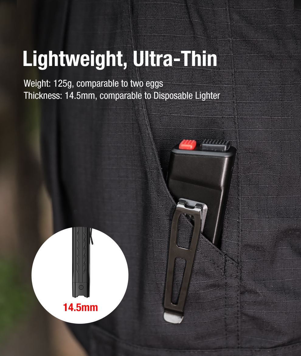 Klarus X1 Ultratunn EDC Taktisk Ficklampa Luminus SST-70 LED 4200LM Utomhus Nödficklampa