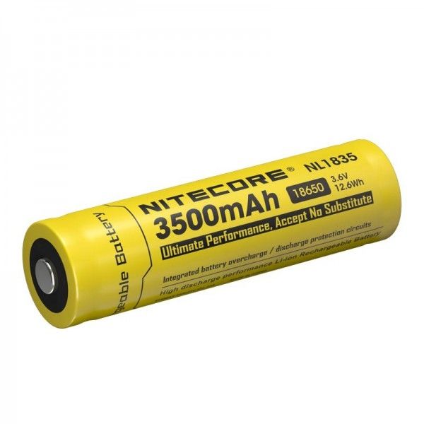 Nitecore 18650 NL1835 3500mAh Li-ion uppladdningsbart batteri för långvarig kraft och pålitlig prestanda.