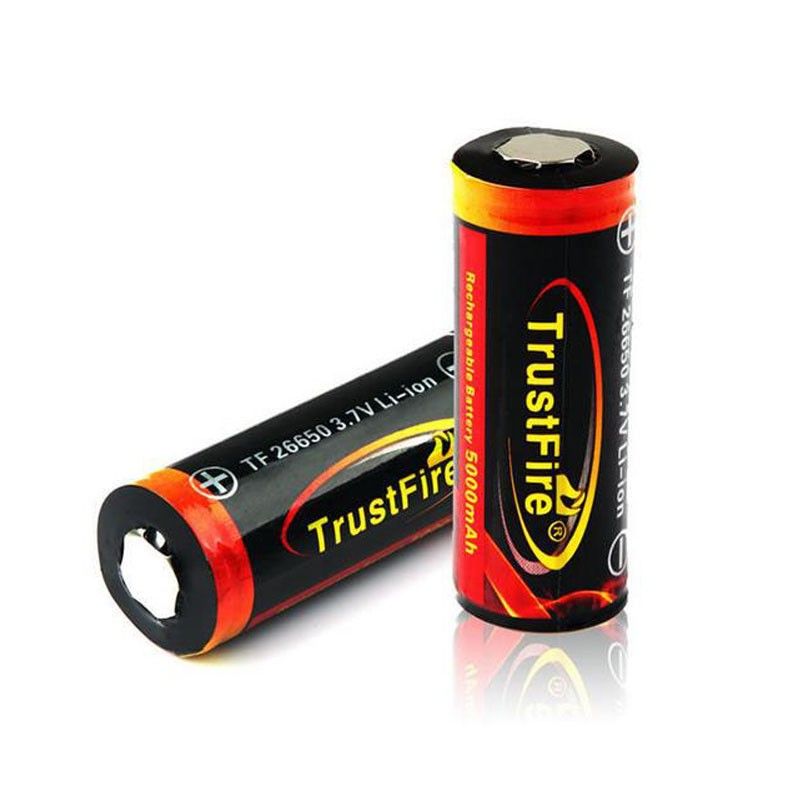 TrustFire TF 26650 3.7V 5000mAh batteri hög kapacitet laddningsbart Li-ion miljövänligt för ficklampor fläktar