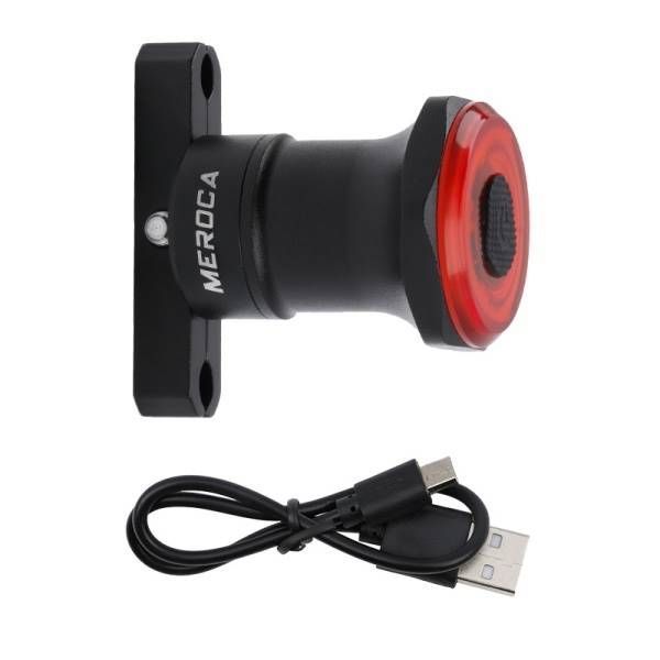 MEROCA MX2 Smart Sensor Broms- och Bakljus USB-laddning Högeffekts-LEDs för Bergs- och Landsvägscykel Säkerhet