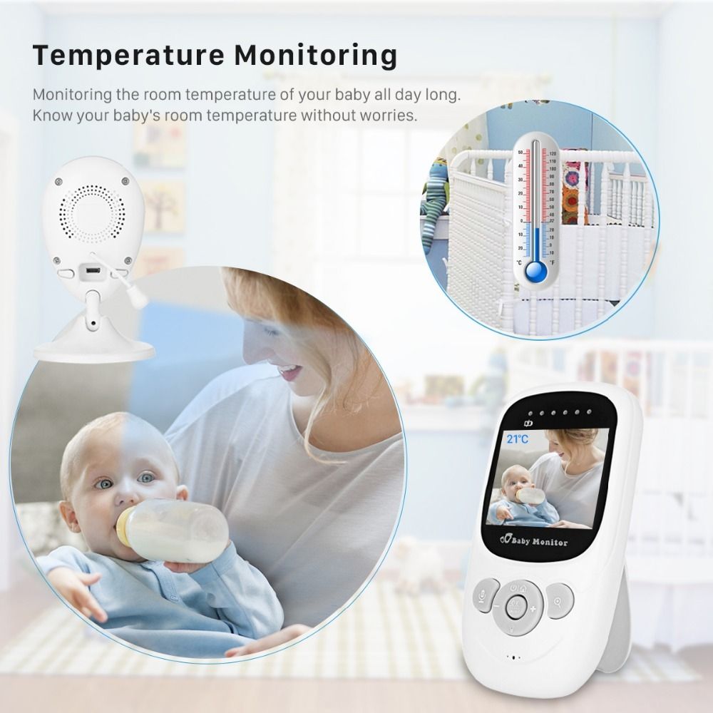 SP880 trådlös videobabymonitor med 2.4-tum LCD infraröd nattvision och tvåvägsljud för trygg babyövervakning