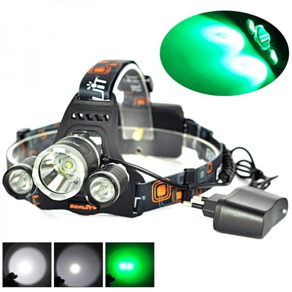 Boruit RJ-3000 LED-pannlampa 1000 lumen ljusstyrka T6 vitt ljus vattentät för utomhusäventyrsutrustning