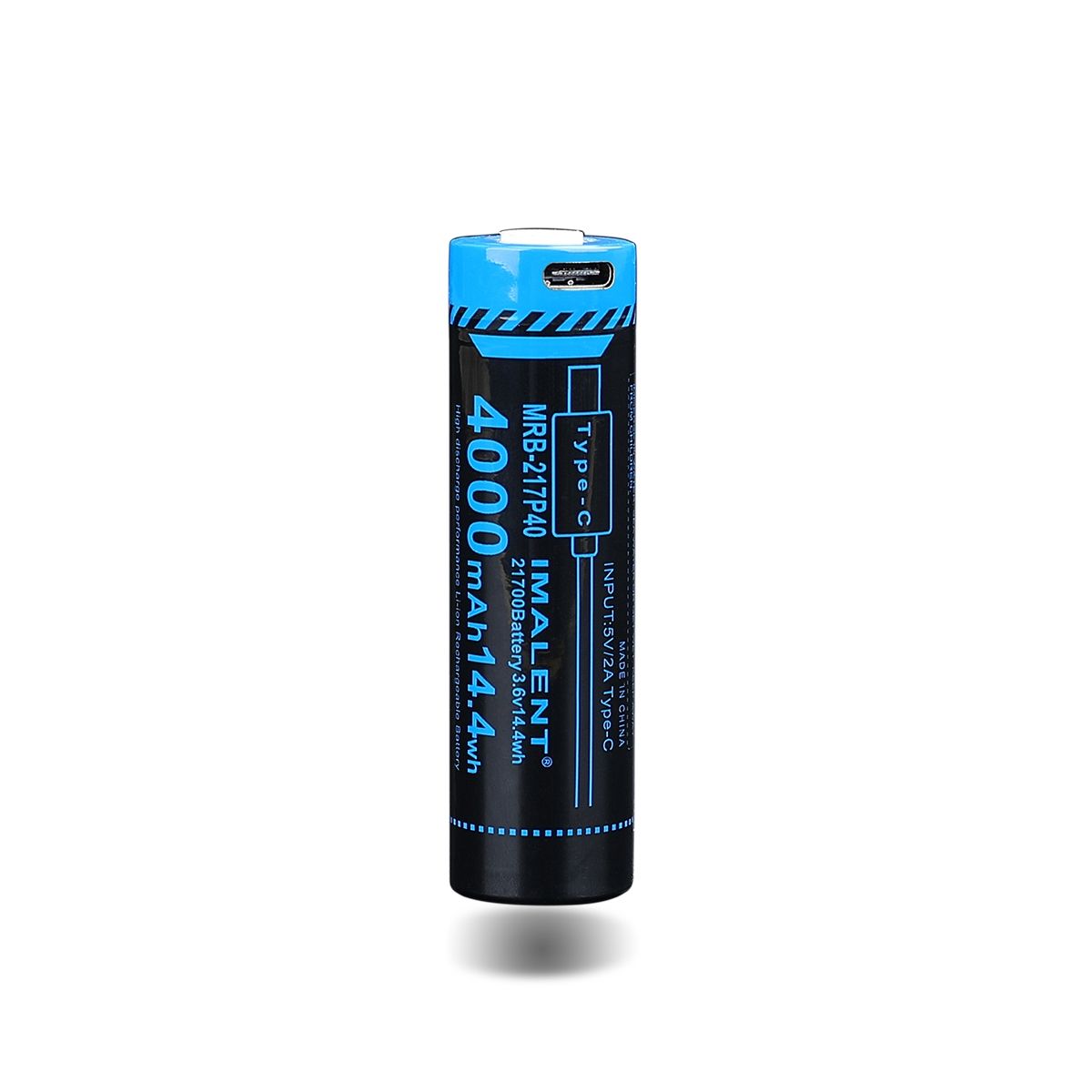 IMALENT MRB-217P40 21700 Batteri 4000mAh Type-C Uppladdningsbart Hög Kapacitet för Ficklampor och Prylar