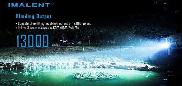 IMALENT MS03 XHP70 EDC Ficklampa 13000 Lumen med 324 Meters Räckvidd Lättvikt Hållbar för Utomhusäventyr