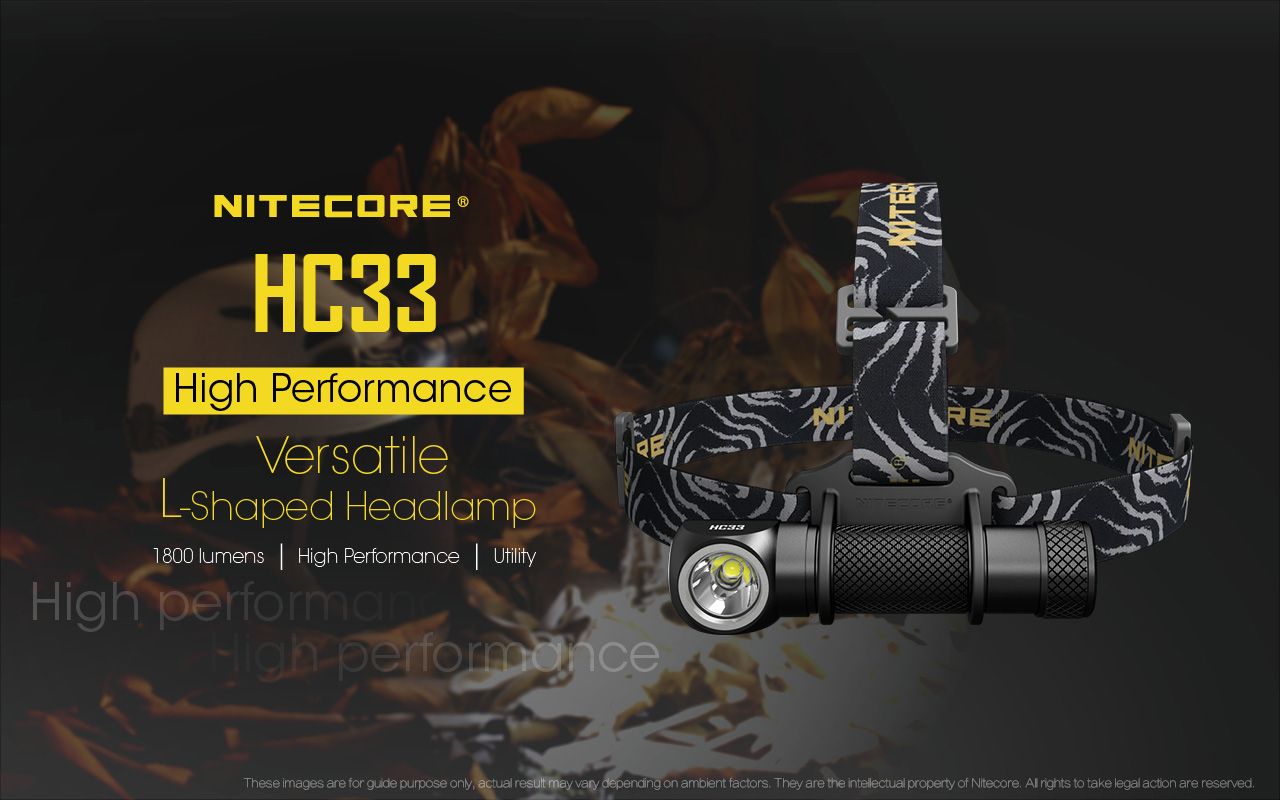 Nitecore HC33 XHP35 1800 Lumens LED-pannlampa med handsfree-belysning för utomhusvandring och nattarbete