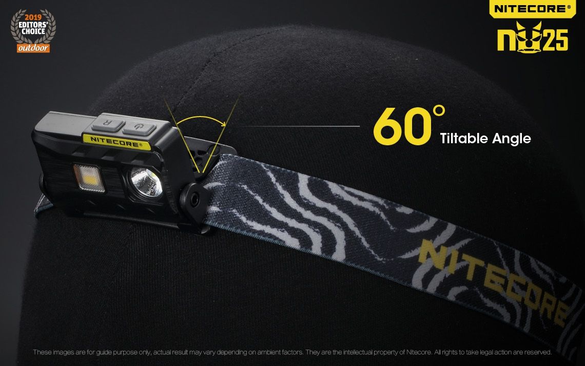 Nitecore NU25 XP-G2 S3 LED uppladdningsbar pannlampa 360 lumen lättviktsäventyrsaccessoar utomhusbelysning