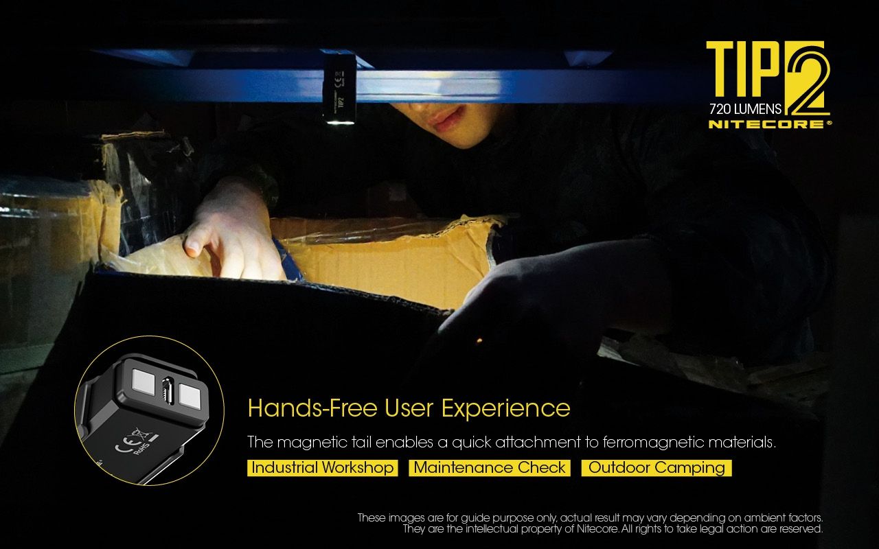 NITECORE TIP2 Nyckelring Ficklampa 720 Lumens USB Uppladdningsbar Kompakt Design Imponerande Strålavstånd