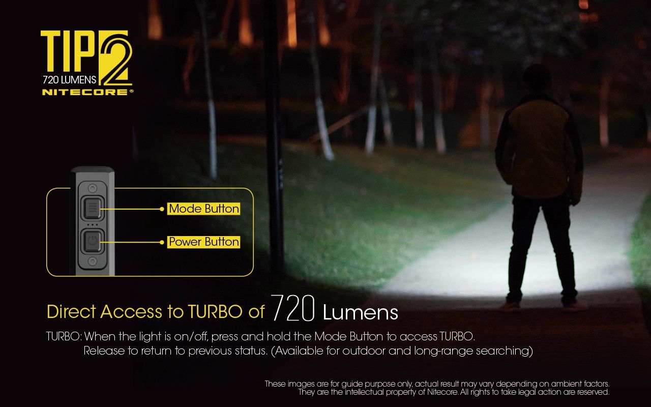 NITECORE TIP2 Nyckelring Ficklampa 720 Lumens USB Uppladdningsbar Kompakt Design Imponerande Strålavstånd
