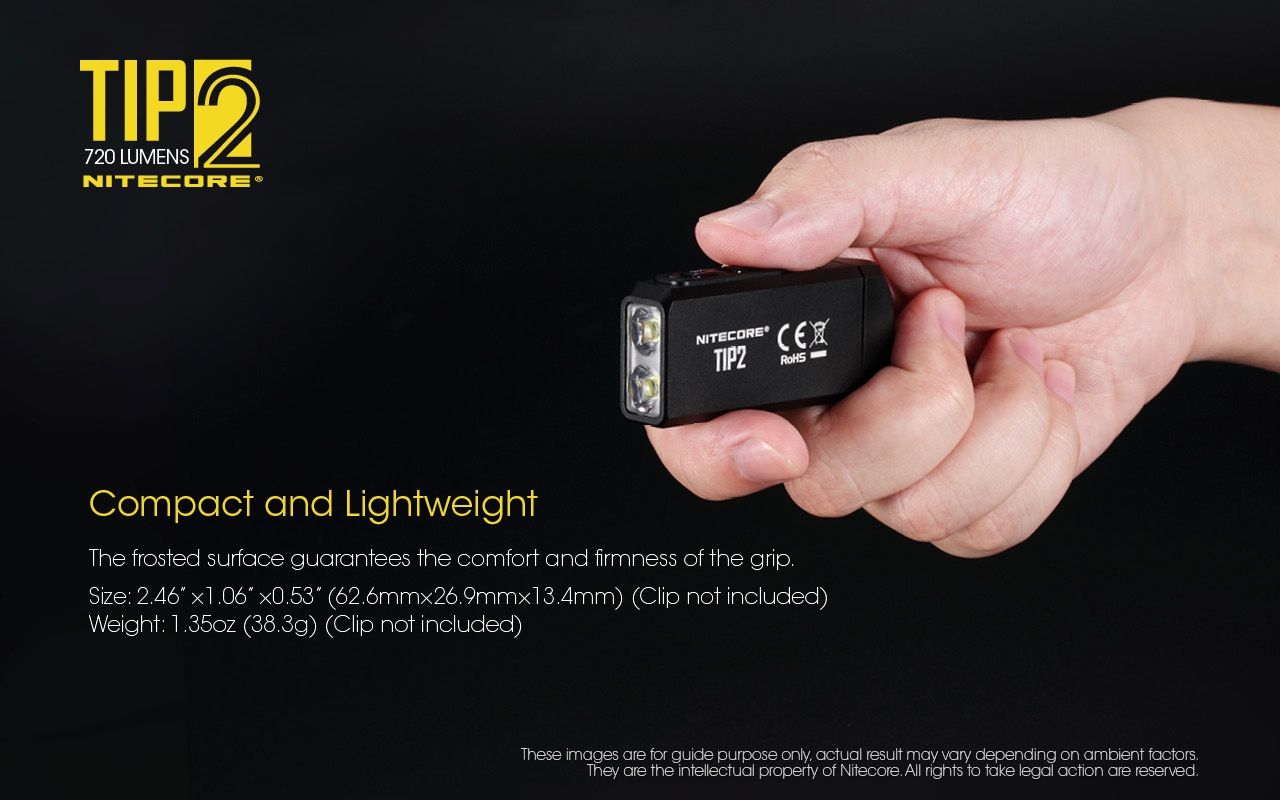 NITECORE TIP2 Nyckelring Ficklampa 720 Lumens USB Uppladdningsbar Kompakt Design Imponerande Strålavstånd