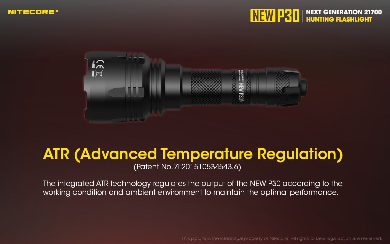 Nitecore P30 XP-L HI V3 1000 Lumen LED-ficklampa Hög prestanda 618 meters strålkastare för utomhus- och nödbruk