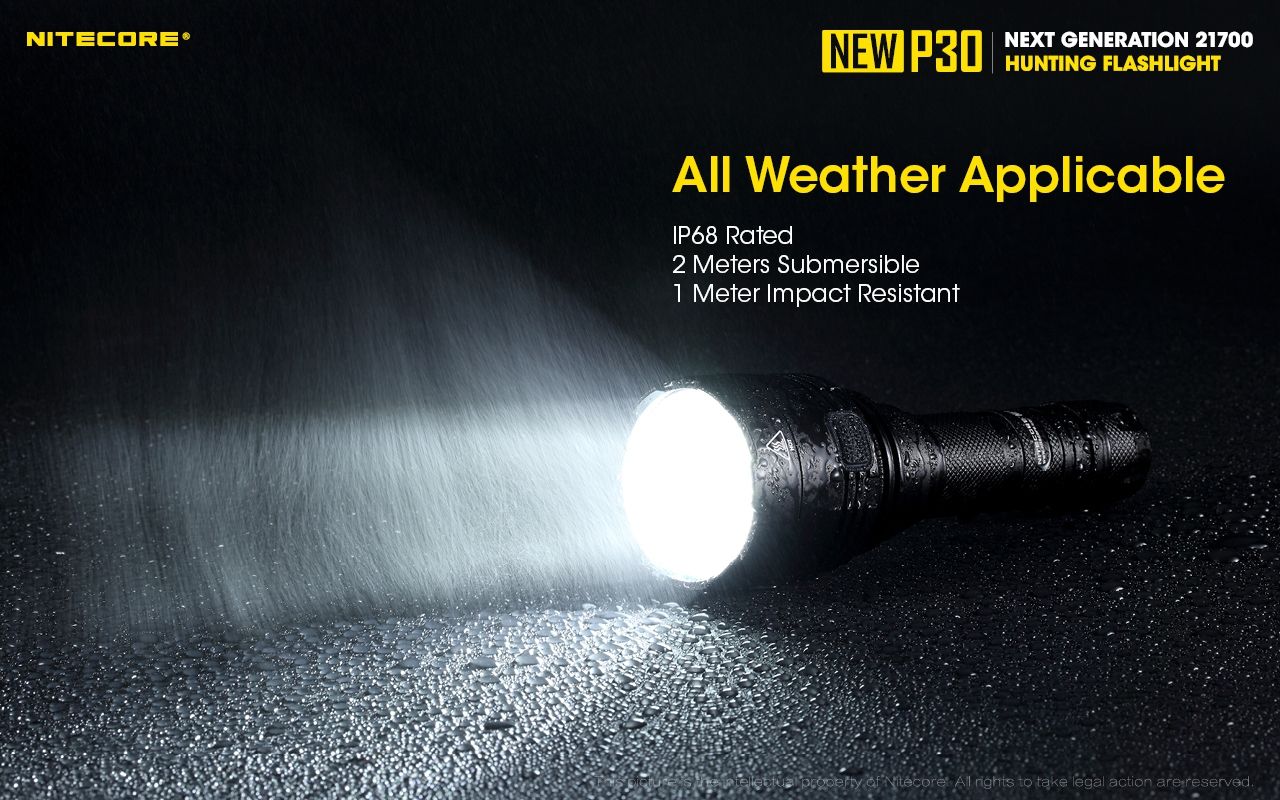 Nitecore P30 XP-L HI V3 1000 Lumen LED-ficklampa Hög prestanda 618 meters strålkastare för utomhus- och nödbruk