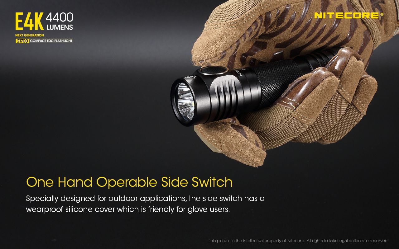 Nitecore E4K 4400 Lumen Kompakt EDC Ficklampa Bärbar och Hållbar med Avancerat Optiskt System