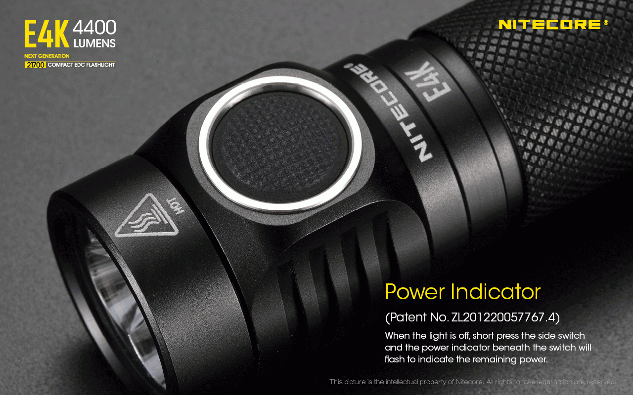 Nitecore E4K 4400 Lumen Kompakt EDC Ficklampa Bärbar och Hållbar med Avancerat Optiskt System